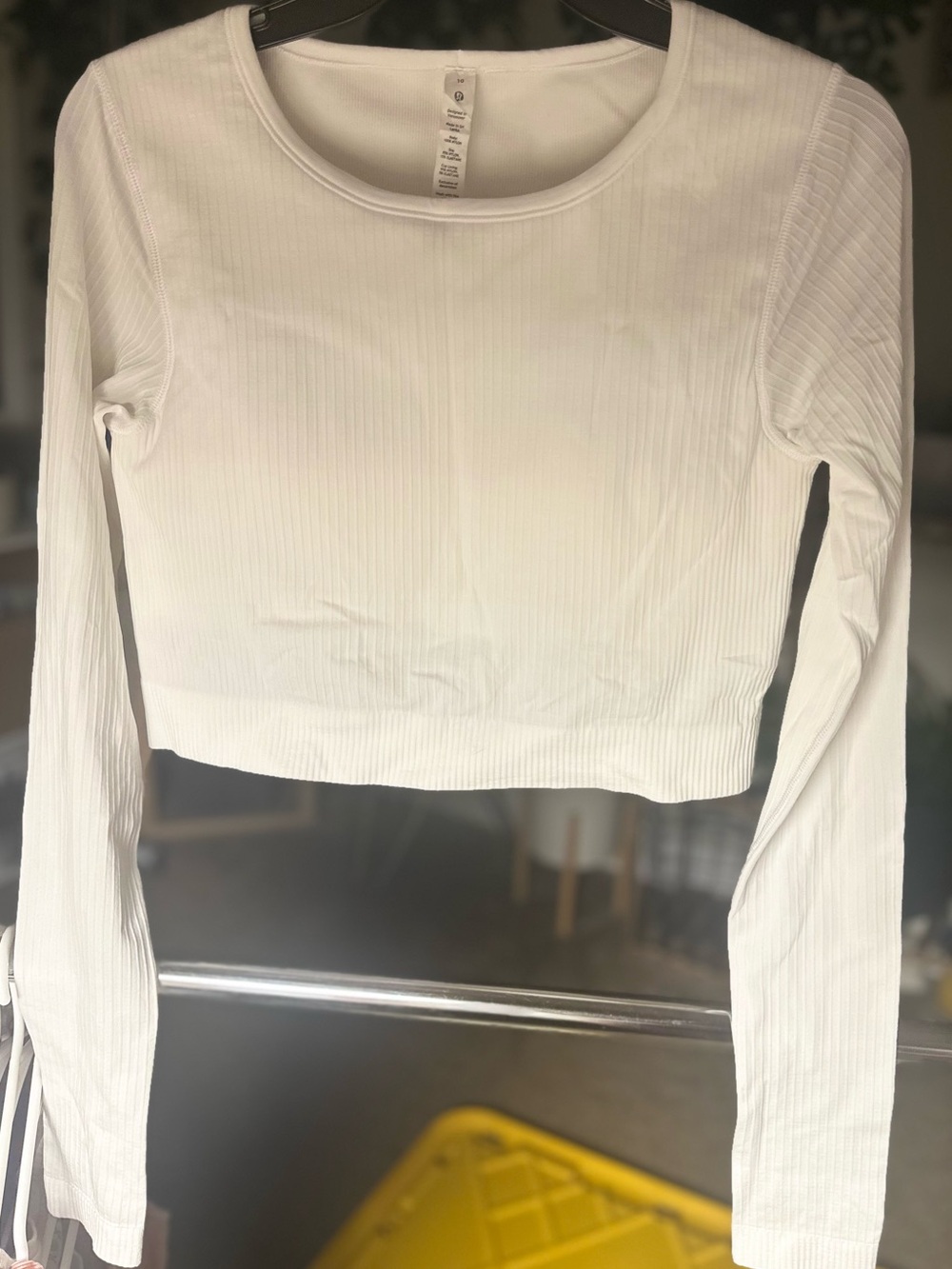 Lululemon Ebb to Street Long Sleeve Crop Top - White